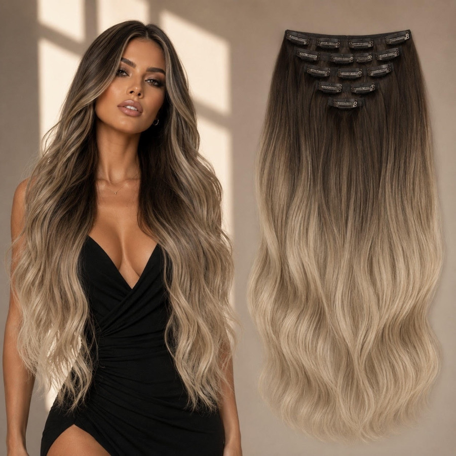 Clip-On White Platinum Ombre #4/#20